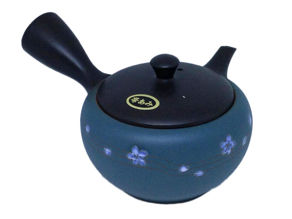 Amazon｜常滑焼 急須 1-133 山房 17号 鉄鉢青ノタ桜帯網急須 310ml 帯